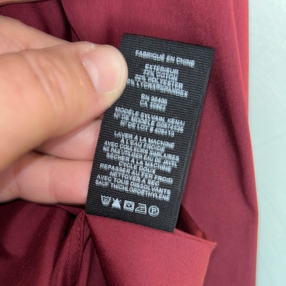 Theory Sylvain Kenai Structure Button-Up Mens XXL Solid Burgundy Dress Shirt - Picture 8 of 9